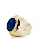 Saphir Or jaune 14 carats Anneau Vintage vrc296y